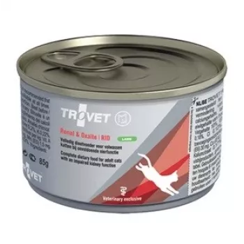 Mokra karma dla kota TROVET Renal & Oxalate RID Lamb 100 g — dieta weterynaryjna dla dorosłych kotów, wsparcie nerek i kontrola szczawianów