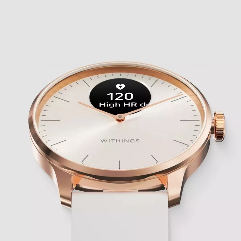 Hybrydowy smartwatch Withings ScanWatch Light złoty biały