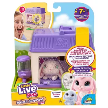 Interaktywna zabawka Cobi Little Live Pets Mama Surprise Mini Królik MO-26625, mała interaktywna figurka