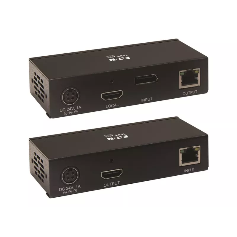 Zestaw przedłużacza DisplayPort na HDMI przez Cat6 z obsługą KVM, 4K 60Hz, 4:4:4, USB, PoC, HDCP 2.2, do 70 m, TAA - Rozszerzenie wideo/audio, HDMI, DisplayPort
