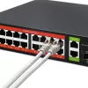 Przełącznik sieciowy QOLTEC 52292 — Gigabit Ethernet PoE, 16x RJ45, 2x RJ45 uplink, 2x SFP