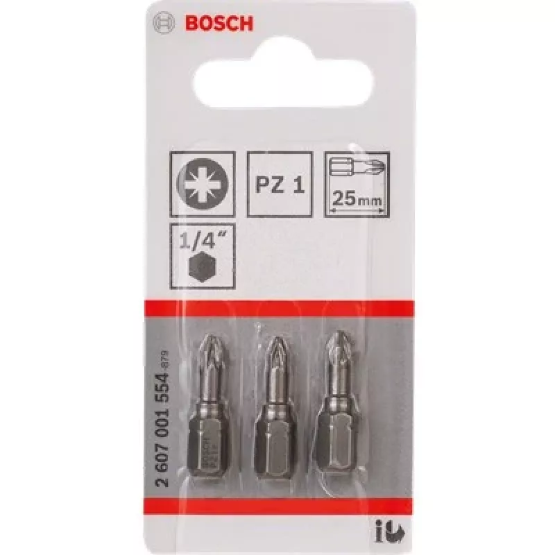 Końcówki wkrętakowe Bosch Extra Hard 3 szt. PZ 2 25 mm