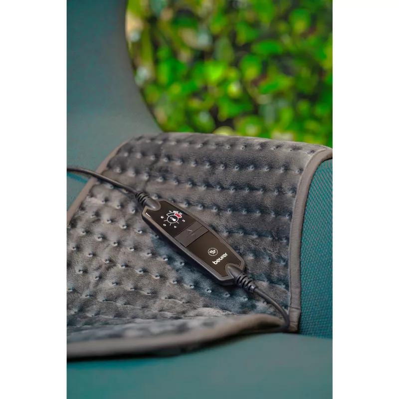 Poduszka grzewcza Beurer HK 123 XXL Cosy Grey Green Planet 60x30cm, 6 poziomów, automatyczne wyłączanie (200.17)