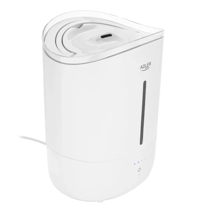 Nawilżacz Adler | AD 7971 | 30 W | Pojemność zbiornika na wodę 5 L | Ultradźwiękowy | Wydajność nawilżania 100-250 ml/h | Biały
