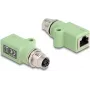 DeLOCK 60681 M12 RJ45 zielony łącznik M12 RJ45 pozłacane styki