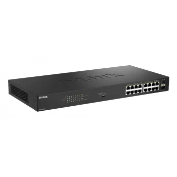 D-Link 18-Portowy Gigabitowy Niezarządzalny Przełącznik PoE DGS-1018P/E — 16 x Gigabit RJ-45, PoE (IEEE 802.3af/at), przepustowość 36 Gbit/s