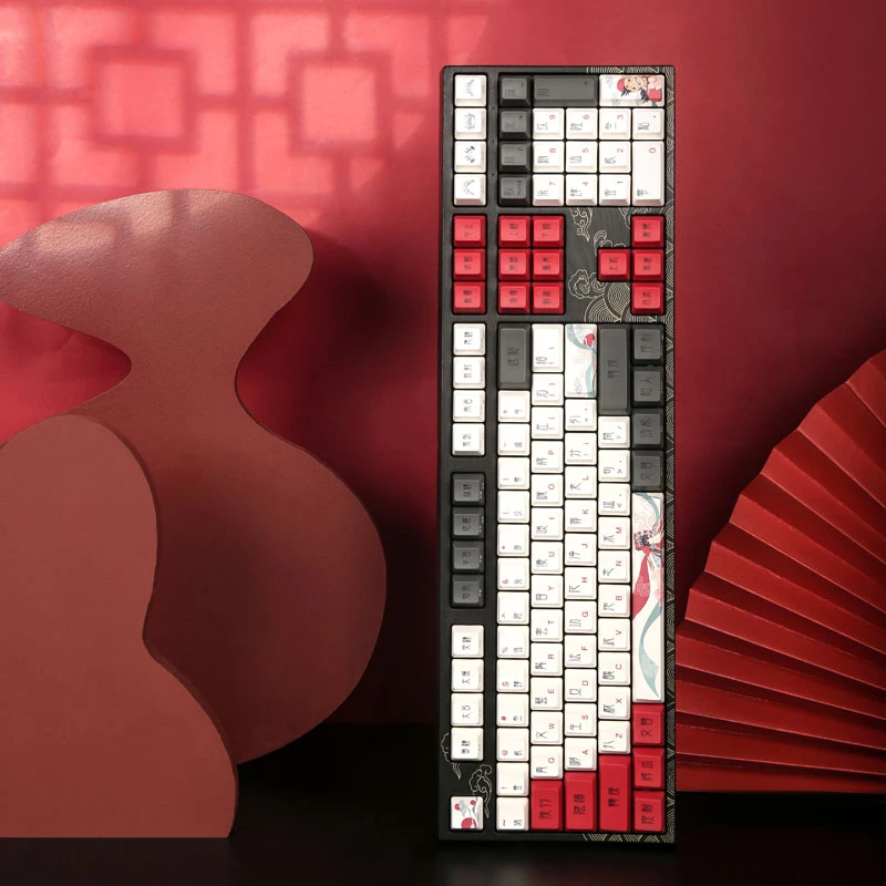 Klawiatura mechaniczna dla graczy Triton Varmilo VEA108 Beijing Opera, przełączniki MX Brown, białe podświetlenie LED, układ US