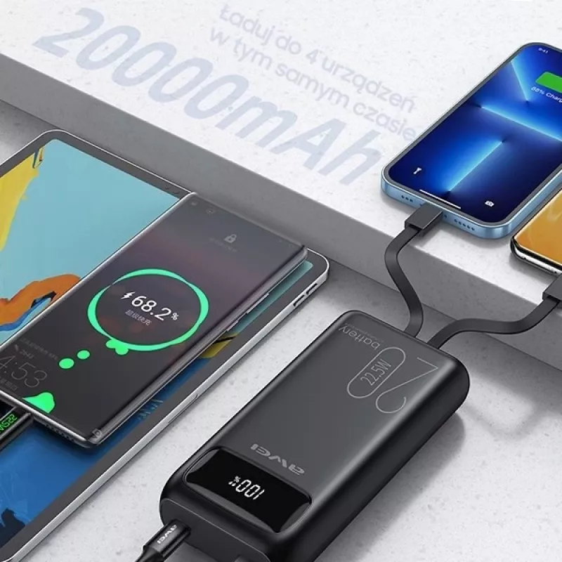 Powerbank 20000mAh P169 K 22.5W USB-C + kabel Apple