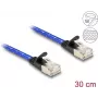 DeLOCK Kabel sieciowy RJ45 płaski kat.6A 0,3 m niebieski