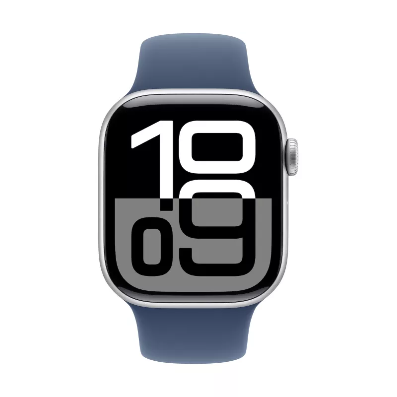 Zegarek Series 10 GPS 42 mm Srebrna Aluminiowa Koperta z Denim Sport Band - S/M