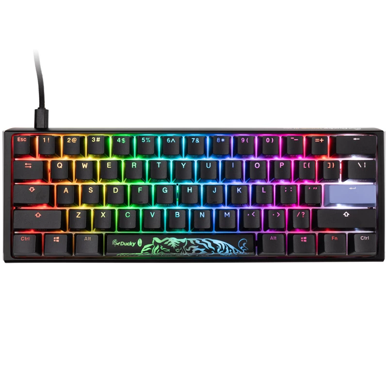 Klawiatura gamingowa Ducky One 3 Classic Czarny/Biały Mini, RGB LED - MX-Speed-Srebrny (US) (DKON2161ST-PUSPDCLAWSC1)