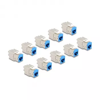 Moduł keystone DeLOCK 88113 płaski RJ-45 niebieski 10 szt.