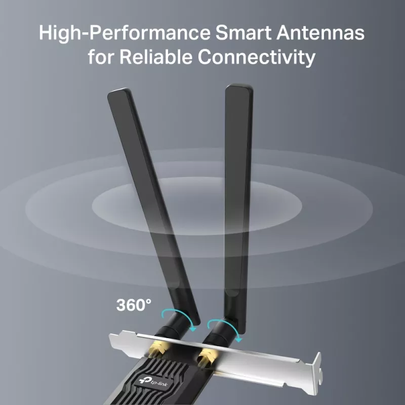 Karta sieciowa Wi-Fi 6 Bluetooth PCIe TP‑LINK Archer TX10E AX900 — karta PCIe, Wi‑Fi 6 AX900, Bluetooth