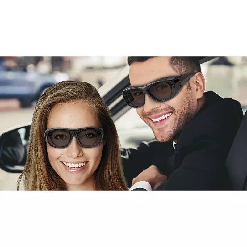 Okulary przeciwsłoneczne WEDO 271 48599 owalne, sportowe, unisex, soczewki polaryzacyjne, nakładki na okulary