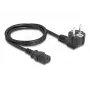 Kabel zasilający DELOCK CEE 7/7 (E+F) do IEC C13 90° kątowa wtyczka, 1 m, H05VV-F 3x1,00 mm², czarny