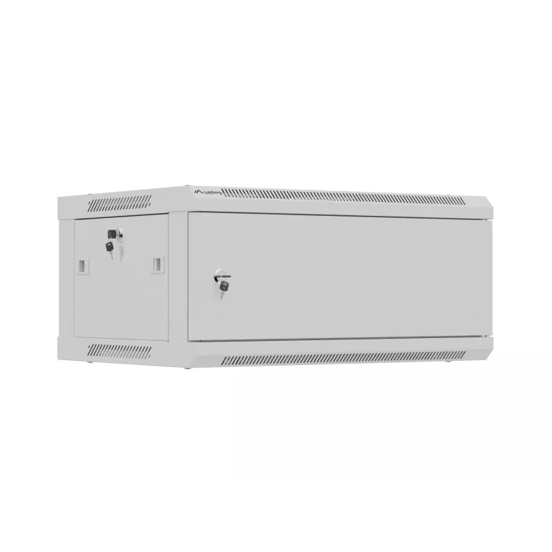 Szafa instalacyjna wisząca 19 cali LANBERG WF01-6404-00S 4U 600×450 mm, szara