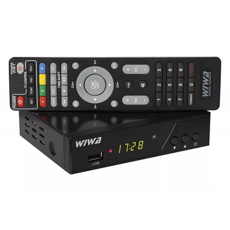 Naziemny cyfrowy tuner TV HD WIWA H.265 PRO DVB-T/DVB-T2 — Full HD, H.265, HDMI, SCART, USB, nagrywanie