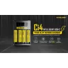 Ładowarka baterii Nitecore Ci4 — uniwersalna ładowarka USB do akumulatorów litowo-jonowych / NiCd / NiMH, wejście 5/9/12 V, 3 A, tworzywo sztuczne, 0,1914 kg