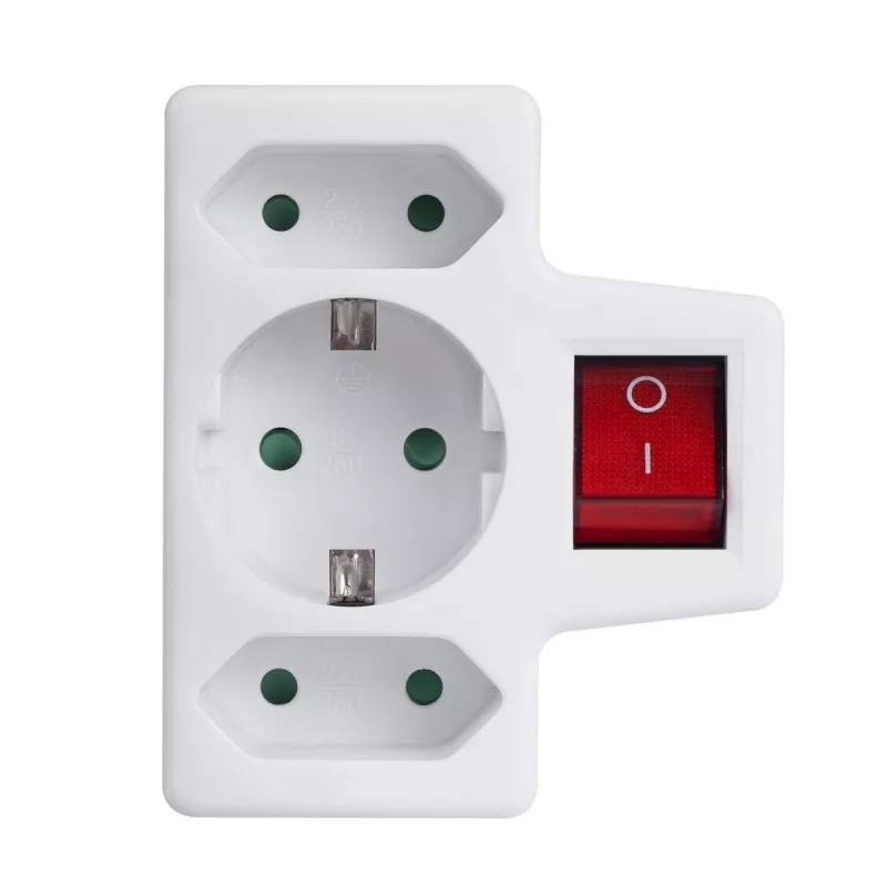 Maclean MCE215 adapter wielogniazdowy, 1x16 A + 2x2.5 A Schuko