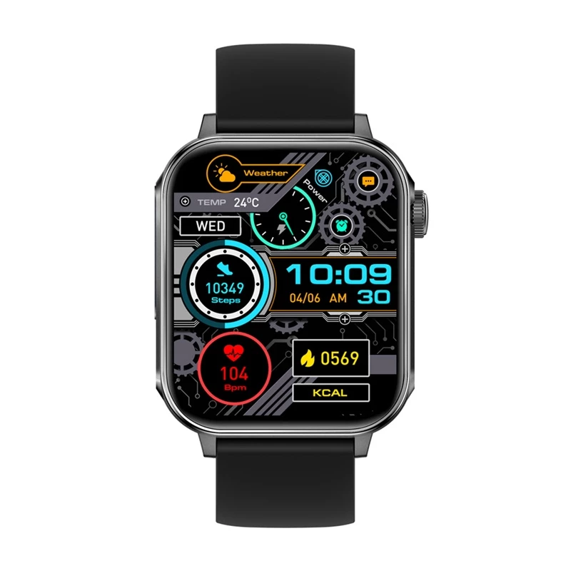 Smartwatch Colmi P80 czarny — noszone na nadgarstku, kolorowy wyświetlacz, monitorowanie zdrowia i aktywności