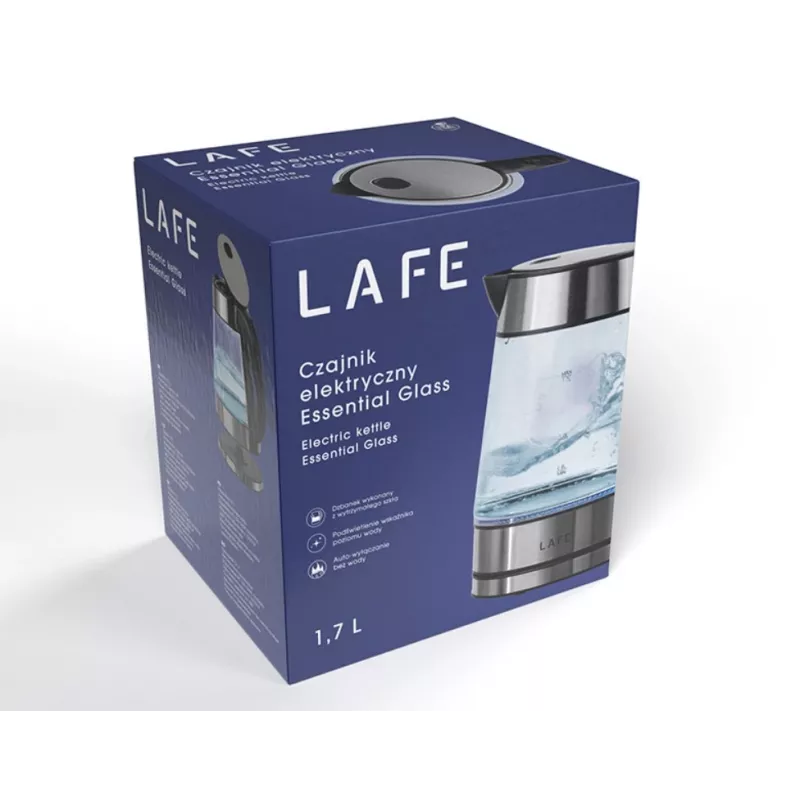 Czajnik szklany LAFE LAFCZA47618 — pojemność 1,5 l, w 100% nadający się do recyklingu