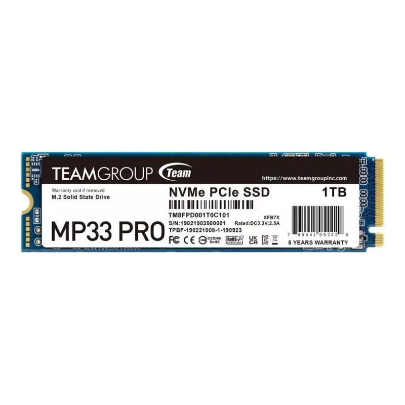 SSD disk Team Group 1 TB M.2 PCI Express 3.0 NVMe MP33 PRO