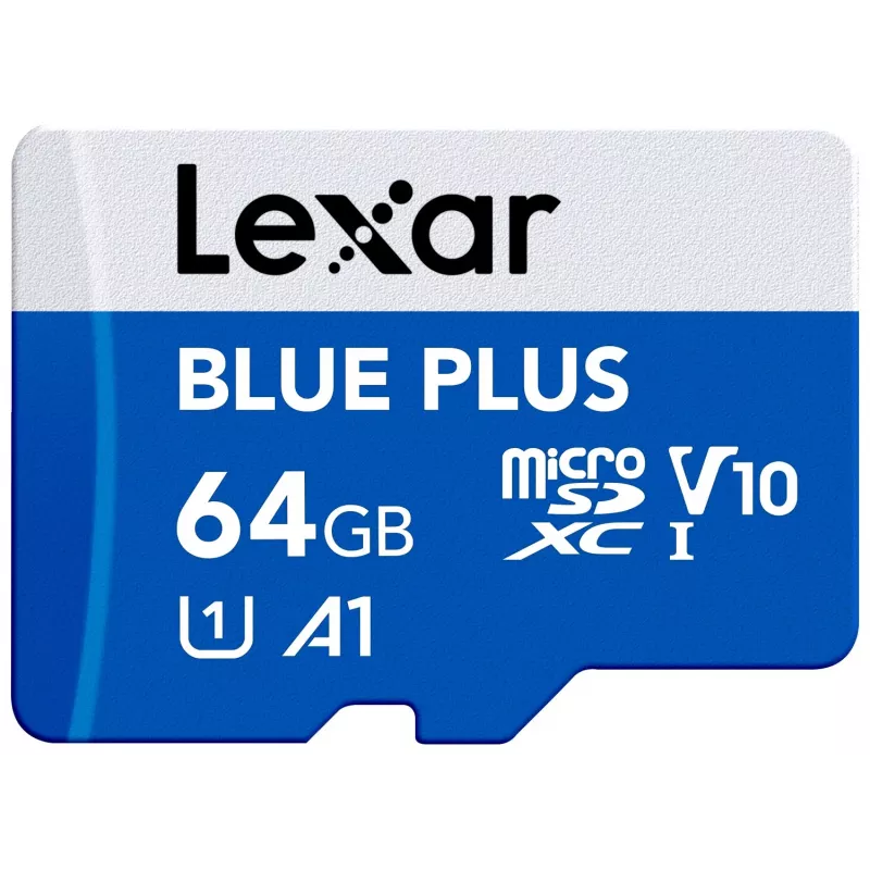 Karta pamięci MicroSDXC Lexar niebieski PLUS 64 GB UHS‑I 100 MB/s U1 V10 (niebieska)