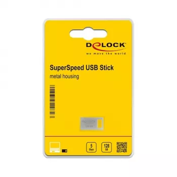 Pamięć USB DeLOCK 128 GB USB Typ-A 3.2 Gen 1 Obudowa metalowa