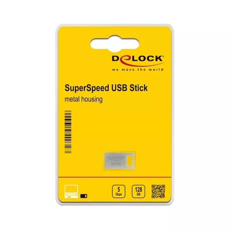 Pamięć USB DeLOCK 128 GB USB Typ-A 3.2 Gen 1 Obudowa metalowa