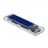Obudowa SSD DeLOCK 42620 Zewnętrzna obudowa dla M.2 NVME PCIe SSD z portem USB Typu-C żeńskim, przezroczysta