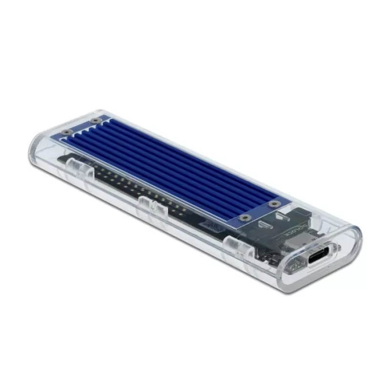 Obudowa SSD DeLOCK 42620 Zewnętrzna obudowa dla M.2 NVME PCIe SSD z portem USB Typu-C żeńskim, przezroczysta