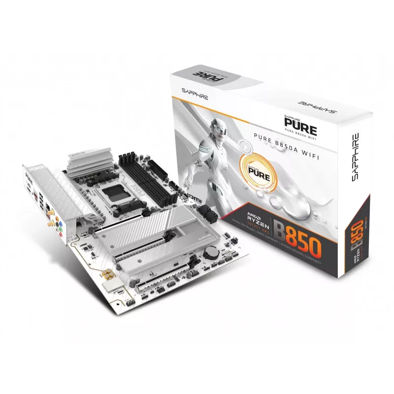 Płyta główna Sapphire PURE B850A WIFI7 ATX — chipset B850, Wi‑Fi 7, obsługa DDR4