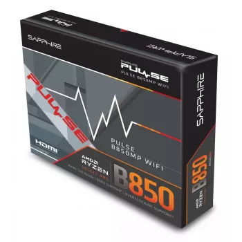 Płyta główna Sapphire PULSE B850M WIFI — AMD B850 micro ATX, Socket AM5, DDR5 do 7600 MHz, 4 DIMM, 192 GB, Wi‑Fi 6, 2.5GbE