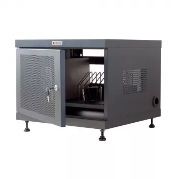 Półka rack TECHLY 367652 organizer kabli z mocowaniem samoprzylepnym 3M, stal, 550×550×410 mm, czarny