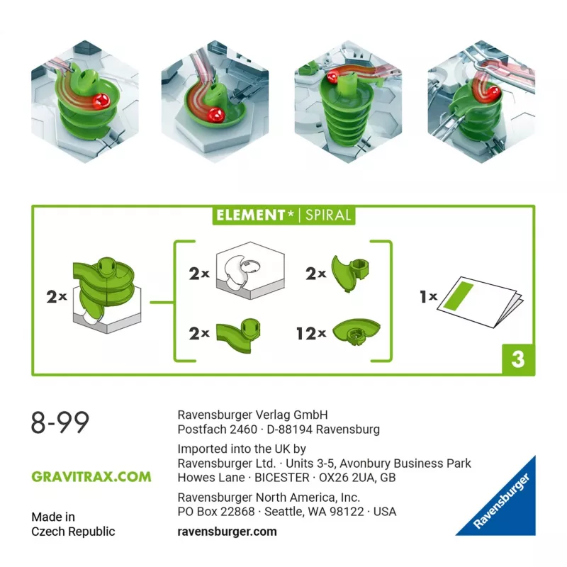 GraviTrax Element Spiral Ravensburger 22424 Wielokolorowy