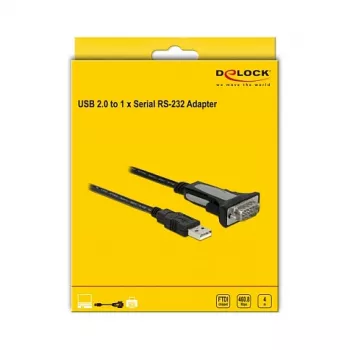 Kabel USB 2.0 Typ-A na 1 x szeregowy RS-232 DB9 4 m DeLOCK 66323