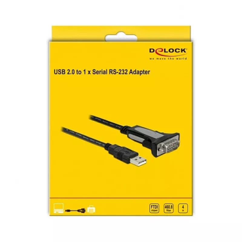 Kabel USB 2.0 Typ-A na 1 x szeregowy RS-232 DB9 4 m DeLOCK 66323