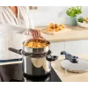 Szybkowar Tefal SECURE TRENDY 6L z koszyczkiem do gotowania na parze ze stali nierdzewnej, kompatybilny z indukcją