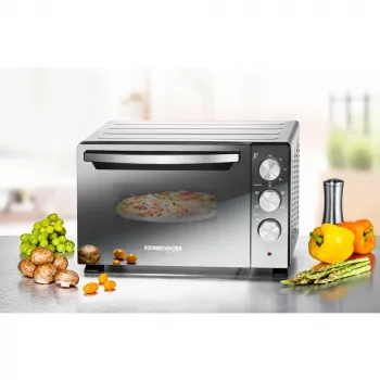 Mini piekarnik Rommelsbacher BGS 1400, 18 L, 230°C, 5 trybów grzania, rożen, srebrny/czarny
