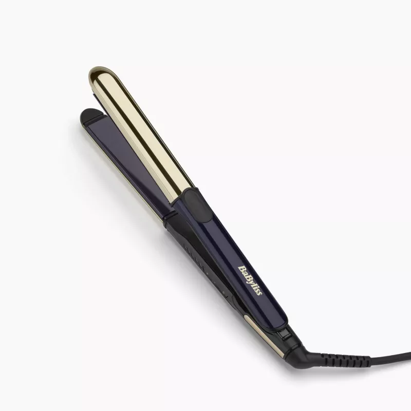 Prostownica do włosów BABYLISS ST484E — Płytki ceramiczne, technologia Warm, 230V, przewód 3,3 m, czarno-złota