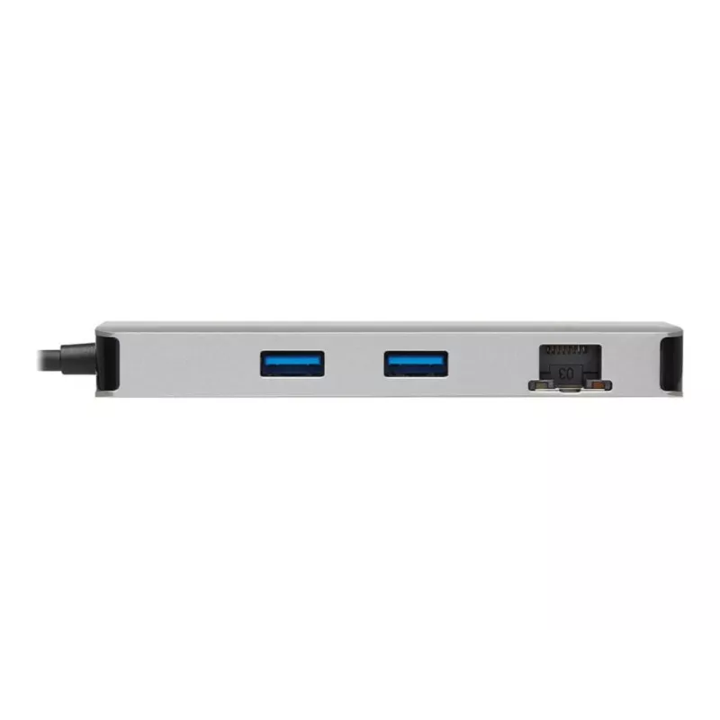 Stacja dokująca Eaton Tripp Lite USB-C, podwójny wyświetlacz - 4K 60 Hz HDMI, USB 3.2 Gen 1, koncentrator USB-A, GbE, czytnik kart, ładowanie 100W PD, szary