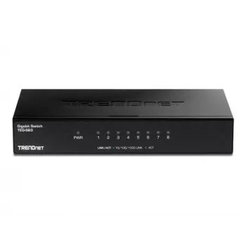 TRENDNET 8-portowy przełącznik Gigabit z metalową obudową
