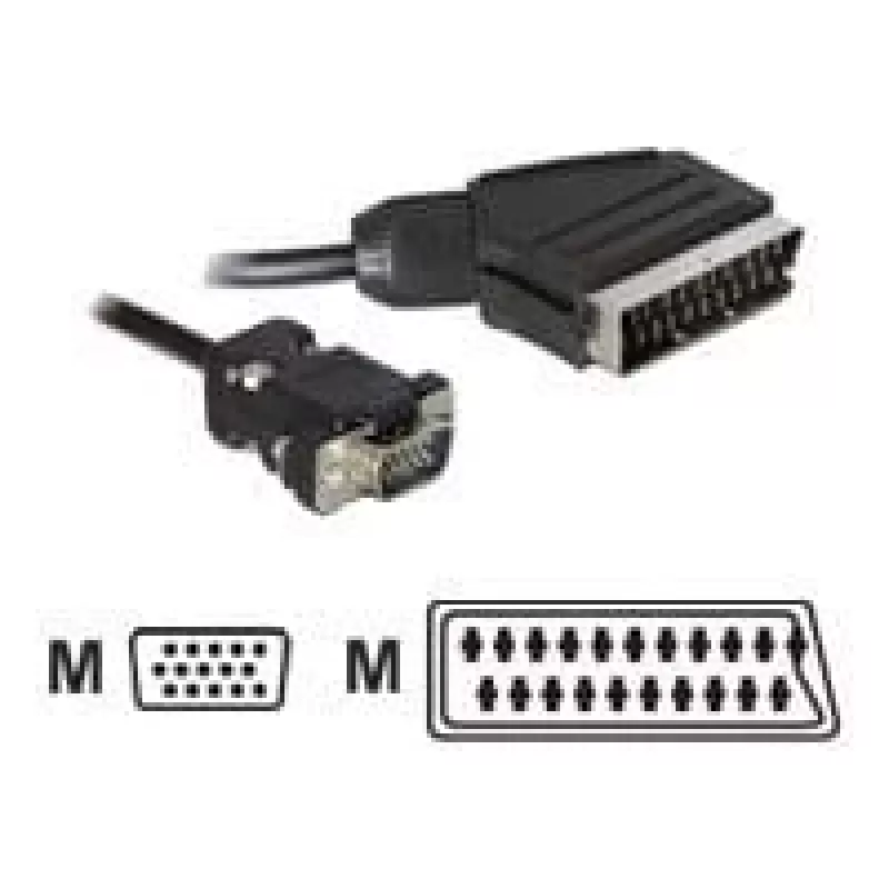 adapter kablowya wideo DeLOCK 65028 SCART (21-pin) do VGA (D-Sub) 2 m