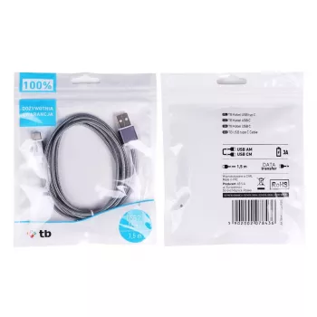 TB USB - Kabel USB-C 1,5 szary (AKTBXKUCSBA150S)