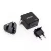 Unitek P1117B USB-C PD 65W uniwersalna ładowarka mobilna, 2x USB‑C PD + 1x USB‑A, czarna