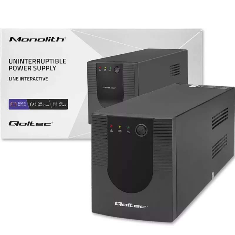 Zasilacz awaryjny UPS Qoltec 53775 1,2 kVA 720 W 4 gniazda AC