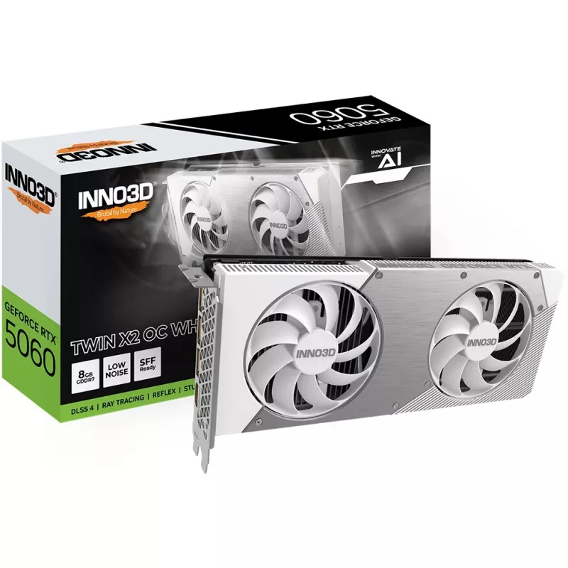 Karta graficzna Inno3D GeForce RTX 5060 Twin X2 OC — 8 GB GDDR7, 128-bit, PCIe 5.0, 2280 MHz