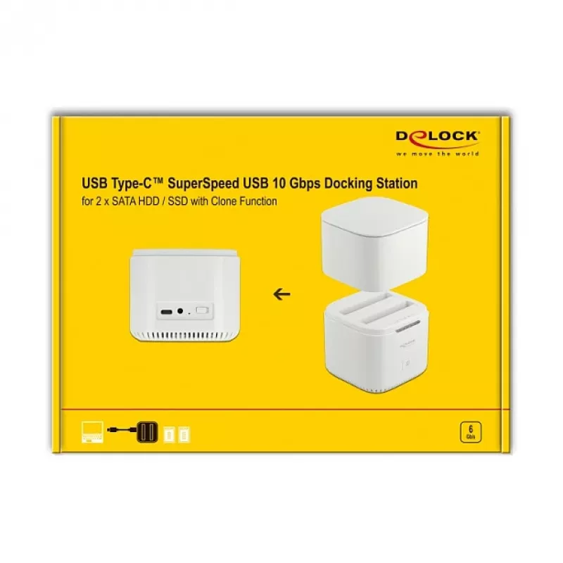 Stacja dokująca DeLOCK USB Type-C™ 3.2 dla 2 x 2,5-calowych SATA HDD/SSD