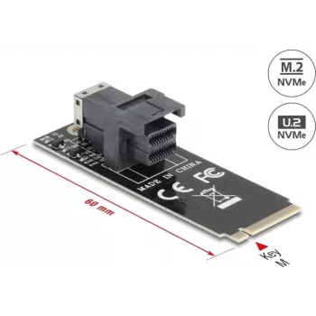 DeLOCK 61070 Wewnętrzny adapter SFF-8643 M.2 Męski 32 Gbit/s Czarny
