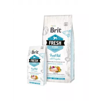 Sucha karma dla psów Brit Fresh Fish with Pumpkin Adult Large Muscles & Joints 12 kg, białko 26% tłuszcz 14% bez zbóż